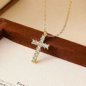 Dazzling Gold and Silver Cross Necklace